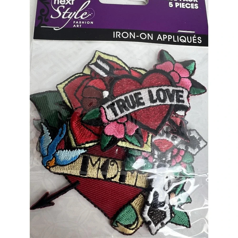 Lots Of Nine Iron On Patch Packs Appliqué True Love Pink Ribbon Princess New